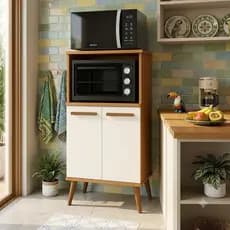 Paneleiro Organizador de Cozinha para Microondas e Forno 2 Portas Lisboa