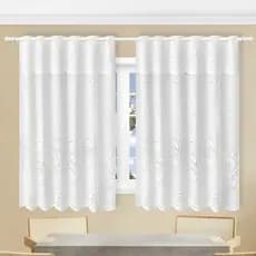 Cortina de Renda Tulipas Branco com Bandô 2,00x1,50m Jacquard Beija Flor