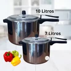 Panela de Pressão 10 Litros Grande em Alumínio Polido Inmetro