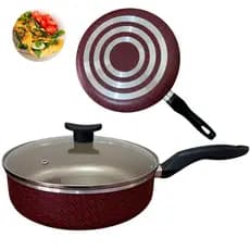 Frigideira Antiaderente com Tampa de Vidro Grossa 24 Cm  + Espátula
