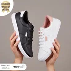 Kit 2 Pares Tênis Feminino Casual Confortável Solado Reto Cadarço Elástico Calce Fácil Básico Dia a Dia Trabalho