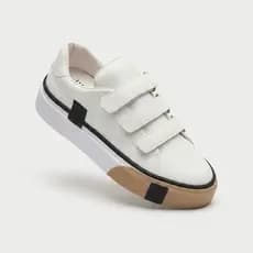 Tênis Branco Feminino Flatform Casual Confortável Velcro Versátil Dia a Dia Estiloso Macio