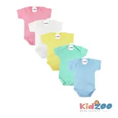 Body Bebê Liso Manga Curta - 100% Algodão - Menino/ Menina/ Unissex - Barato - Cores Sortidas