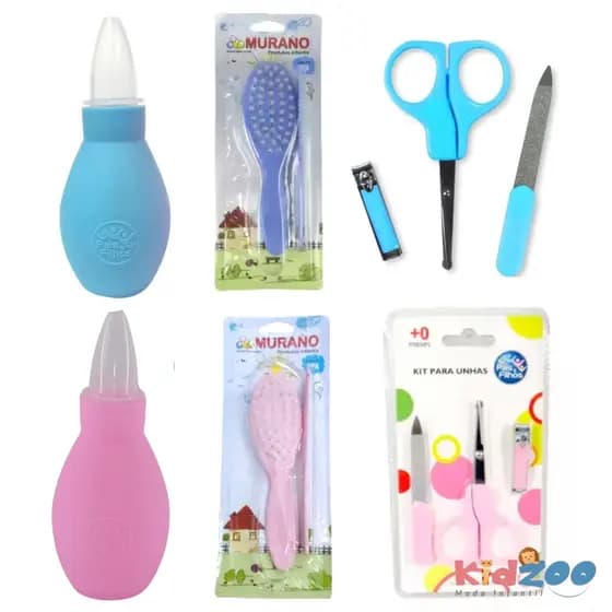 Kit Higiene - Aspirador Nasal, Kit para Unha e Kit Pente e Escova