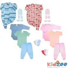 Kit Enxoval Bebê 10 Peças Body Mijão Macacão Touca Luva Meia 100% Algodão Maternidade Menino Menina