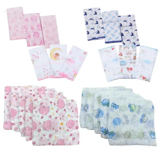 Kit 11 Peças Acessórios de Pano Bebê/ Paninho de Boca/ pano de Ombro/ Fralda