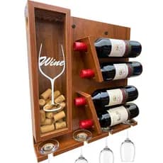 Adega de Parede para Vinhos Porta Taça e Rolhas 100% MDF