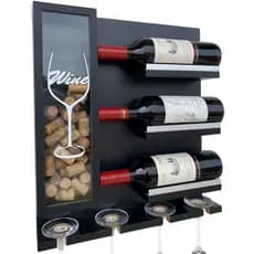 Barzinho de Parede Adega Vinhos 100% MDF Decoração Alumínio