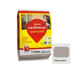 Rejunte Piso Porcelanato Cinza Platina 1KG - Quartizolit