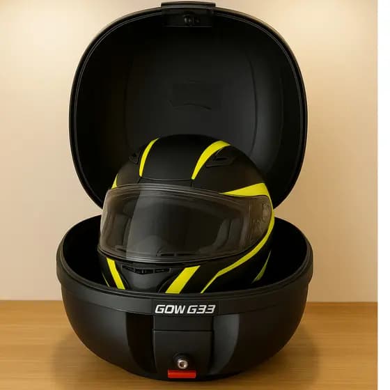 Baú Moto Bauleto GOW 33 Litros Preto Com Refletor