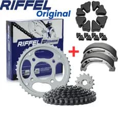 Kit Relação Riffel Titan 150+ Lona Freio ( Patins) + Coxim da Coroa
