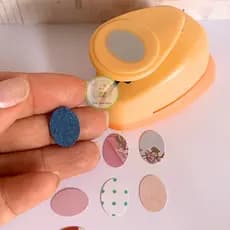 Furador Cortador Mini OVAL LISO 1,5cm  para papel para Scrapbook e Art Journal em Papel Colcha de Retalhos Tamanho 1