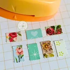 Furador Cortador Mini RETÂNGULO ESCALOPE 1,5cm  para papel Scrapbook e Art Journal Colcha de Retalhos Tamanho 1