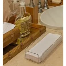 organizador de acrílico para papel toalha lavabos transparente