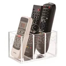 suporte para controle remoto de acrílico com 3 compartimentos