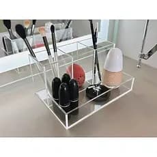 porta pincel organizador de maquiagem em acrílico