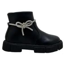 Bota Infantil Tratorada Mini Sua Cia Baby Laço Brilhante