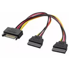Duplicador de Alimentação Sata Energia Pc Adaptador Duplicador Sata 15 Pinos Macho 2x Fêmea