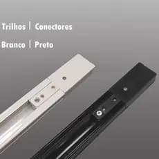 Trilho Eletrificado De 1m, 2m ( 2 de 1m + 1 conector para emendar), Acabamento Preto Ou Branco