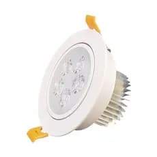 Kit 2/ Kit 5 Spot Led 5W Embutir Redondo Alumínio Dicroica Direcionável Bivolt Acabamento Branco Ou Prateado
