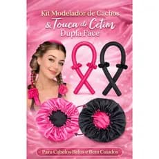 Kit Dia da Mulher  Modelador de Cachos + Touca de Cetim |Anti-Frizz Beleza Maquiagem cachos e Cabelo