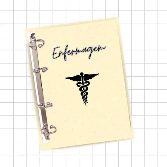 Planner de Enfermagem pautado personalizado 2025 folhas cinza linhas branca fichário argolado A5 com 100 folhas fichário