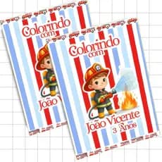20 Revistinha Livrinhos de colorir Bombeiro personalizados lembrancinha de aniversário Tsaray