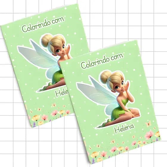 Revistinhas Livros de Colorir Personalizado Lembrancinha Aniversário Sininho Tsaray 20 Revistinha