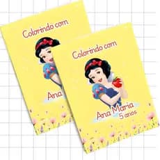 20 Revistinha Livrinhos de colorir Branca de Neve  personalizados lembrancinha de aniversário Tsaray
