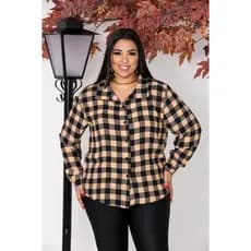 Blusa XADREZZ PLLUS SIZE Tecido Duna