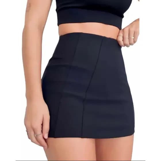 Short Saia LOLA Bengaline Premium Moda Verão 2024