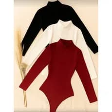 KIT 3 CACHARREL BODY Suplex Segunda Pele Gola Alta básico dia a dia Roupa Feminina