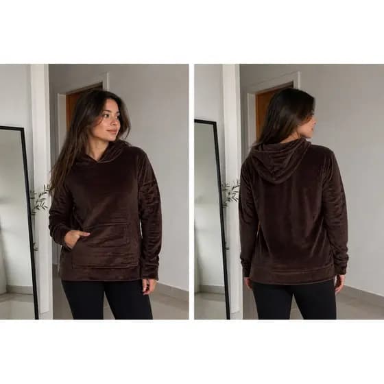 BLUSA DE FRIO Pelinho Casaquinho Com Touca Inverno Feminino Novodade