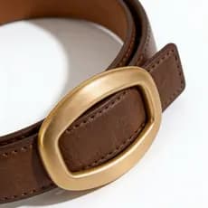 CINTO FEMININO FIVELA DOURADA AÇO ESCOVADO ACESSÓRIO DA MODA MARROM PRETO E TERRACOTA