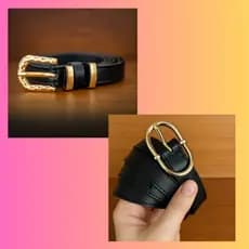 CINTO NA COR PRETA KIT COM 2 MODELOS UM COM 1,5CM DE LARGURA E OUTRO COM 2,5CM DE LARGURA MODERNOS DA MODA