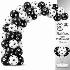 Balão Bexiga Patinhas de Cachorro, 9 Polegadas Pacote De 25Unds, Balão Látex Bexiga, Festa Decoração Patrulha Canina
