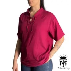 Camisa Social Estilo Bata Linho Manga LONGA Blusa Verão Fim De Ano Réveillon Batizado