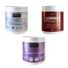 Cronograma Capilar Kit Luminos - 3 Máscaras Capilares - Choque de Brilho, Liso Mágico, Máscara Matizadora
