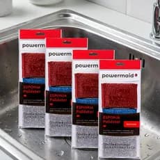 Kit 12 Esponja Poliéster Powermaid Não Risca Antiaderente