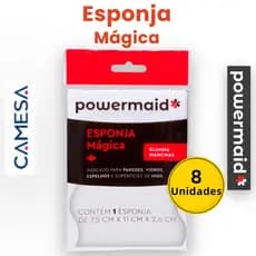 Kit 8 Un Esponja Mágica Melamina Branca Powermaid Camesa