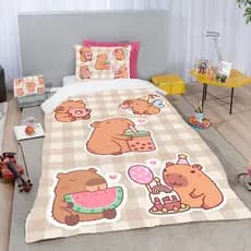 kit Coberdrom Solteiro Stitch Azul com Sherpa Fofo + Fronha - 2 Peças Infantil