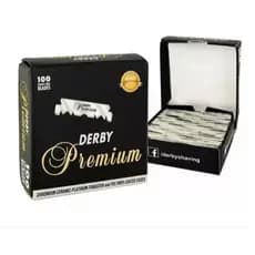 Lâminas Derby Premium Cortadas – Meia Lâmina para Navalhete Caixa com 100 Unidades Original Turquia