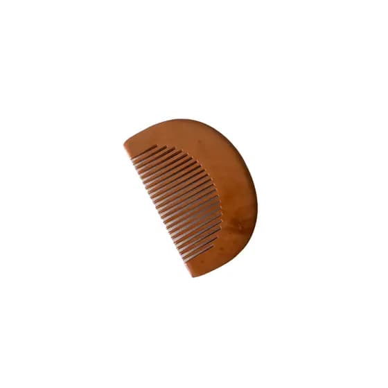 Pente de Barba e Bigode Meia Lua em Bambu/Madeira – Anti-Estático, Portátil, Grooming Masculino