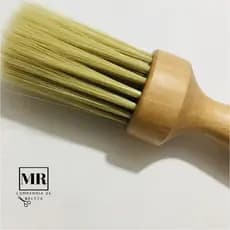 Espanador Pincel Redondo Profissional – Cabo de Madeira para Barbeiro e Cabeleireiro Remover Fios de Cabelo