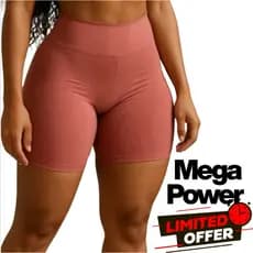 Shorts Mega Power Academia Feminino Cós Alto Zero Transparência Com Forro Dia A Dia