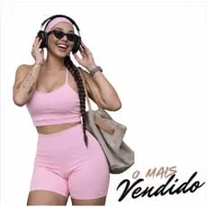 Conjunto Mega Power de Academia Feminino Fitness Top Short Cintura Alta Zero Transparência Bojo Removível Peças Forrada