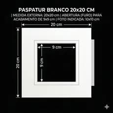 Paspatur para quadro ou porta retrato 20x20 cm para foto 10x10cm elegancia e sofisticação