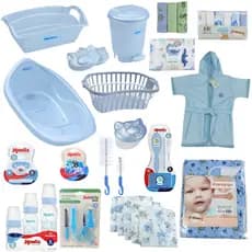 Kit Completo Banho Bebê - Banheira 22L Toalha Mamadeira Kit Fralda 5UN Roupão Balde Bacia Ítens Para o Enxoval e Higiene
