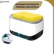 Dispenser de Detergente para Cozinha Porta Sabão Líquido com Esponja Econômico