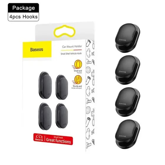 Baseus 4 pçs ganchos suport do carro organizador cabide de armazenamento para cabo fone chaves carro